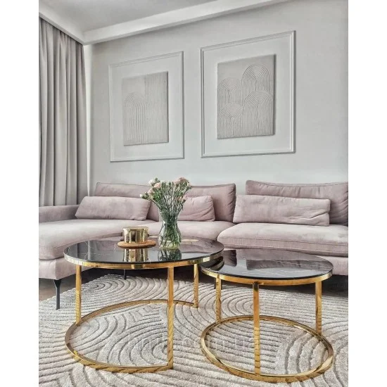 Журнальный столик MUSE II черный эф.мрамора / золото (к-кт) MUSEIICZMAZL 11