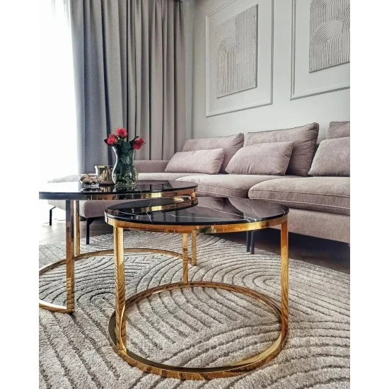 Журнальный столик MUSE II черный эф.мрамора / золото (к-кт) MUSEIICZMAZL 10