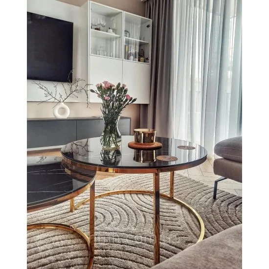 Журнальный столик MUSE II черный эф.мрамора / золото (к-кт) MUSEIICZMAZL 12