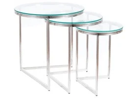 Журнальный столик TRINITY прозрачный / серебряный (Комплект) TRINITYS