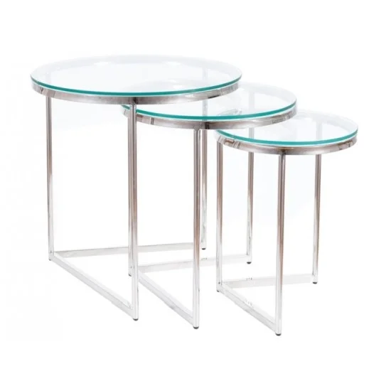 Журнальный столик TRINITY прозрачный / серебряный (Комплект) TRINITYS 1