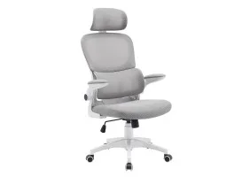 Кресло компьютерное OWEN серое/белый каркас