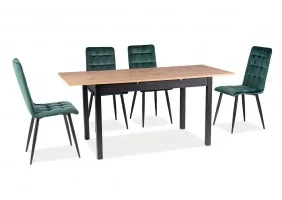 Стол обеденный раскладной HORACY дуб артизан / черный 125(170)x75 HORACYDAC125