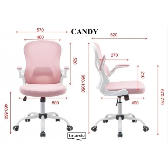 Кресло компьютерное поворотное CANDY серый/белый каркас 7