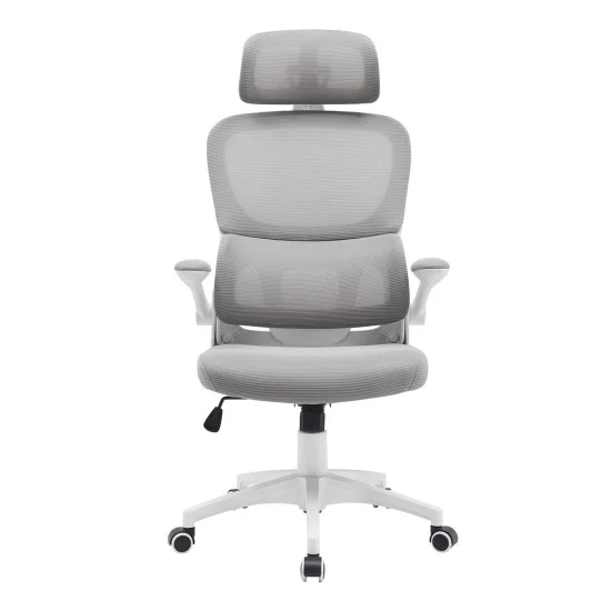 Кресло компьютерное OWEN серое/белый каркас 4