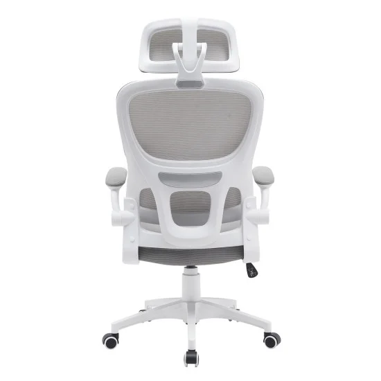 Кресло компьютерное OWEN серое/белый каркас 3