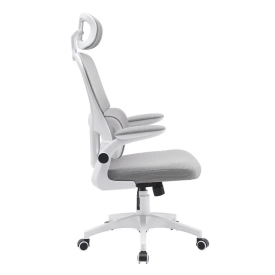 Кресло компьютерное OWEN серое/белый каркас 2