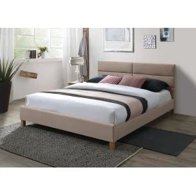 Кровать SIERRA VELVET 160x200 беж / дуб SIERRAV160BED