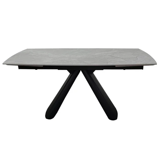 Обеденный раскладной стол GREYSON CERAMIC 160(240)*90 серый мат/черный 3