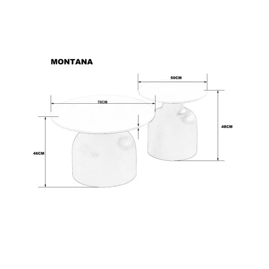 Журнальний столик MONTANA Білий глянець / Чорний (к-кт) 7