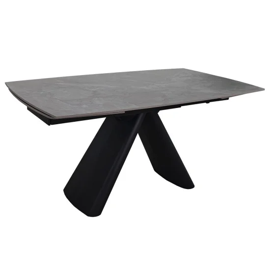 Обеденный раскладной стол GREYSON CERAMIC 160(240)*90 серый мат/черный 1