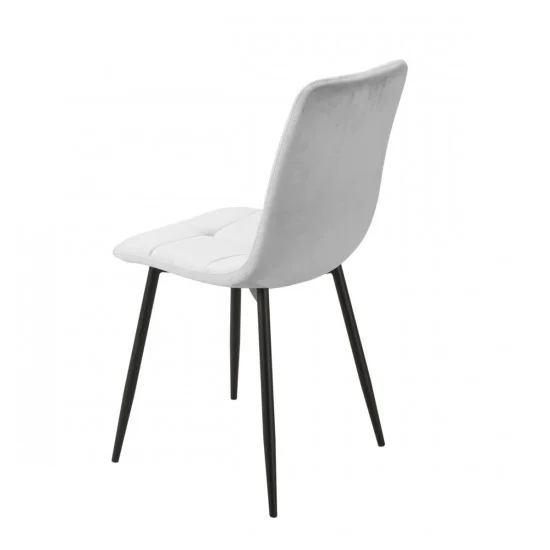 Стілець кухонний NEO чорний каркас/світло-сірий велюр  2