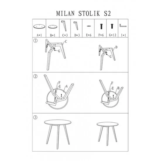 Журнальний столик MILAN S2 білий/дуб (К-кт) MILANSS2BDM 4
