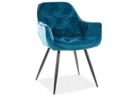 Стул CHERRY VELVET черный каркас / БИРЮЗА BLUVEL 85 CHERRYVCTU