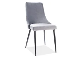 Стілець PIANO B VELVET чорний каркас / сірий BLUVEL 14 PIANOBVCSZ