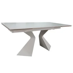 Обеденный раскладной стол LAURA CERAMIC 160(240)*90 белый мат/белый