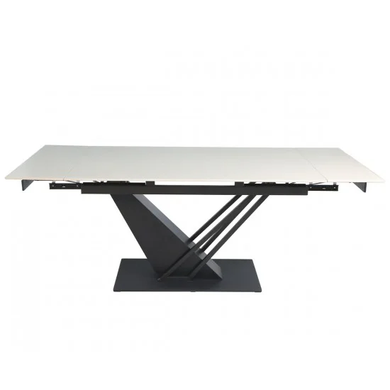 Стіл FERNANDO CERAMIC 140(200)*90 бежевий/чорний 2