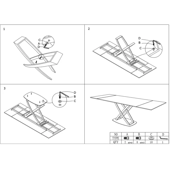 Обеденный раскладной стол HILDA CERAMIC 160(240)*90 белый мат/черный 10