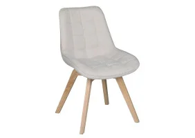 Стул LENY каркас дерево / Беж ткань оборот 180°