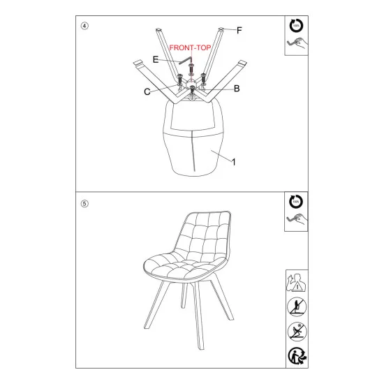 Стул LENY каркас дерево / Беж ткань оборот 180° 9