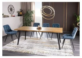 Стол обеденный раскладной FRESNO дуб / черный каркас 150(210)X90 FRESNODC150