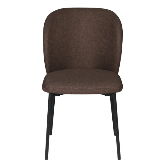 Стул кухонный CARO Черный каркас / Коричневая ткань 2