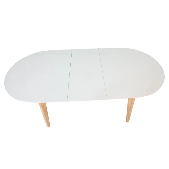 Раскладной обеденный стол ALBERTO CERAMIC 160(200) × 90, бежевый матовый / дерево 7