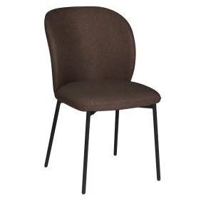 Стул кухонный CARO Черный каркас / Коричневая ткань