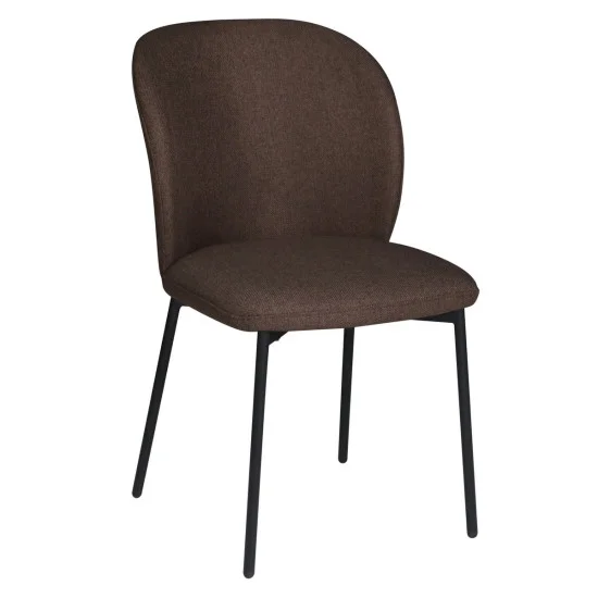Стул кухонный CARO Черный каркас / Коричневая ткань 1