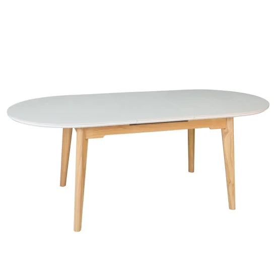 Раскладной обеденный стол ALBERTO CERAMIC 160(200) × 90, бежевый матовый / дерево 3