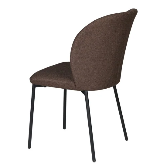 Стул кухонный CARO Черный каркас / Коричневая ткань 4
