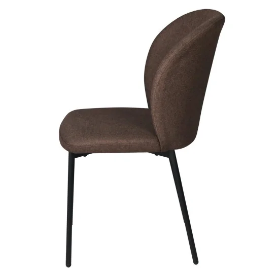 Стул кухонный CARO Черный каркас / Коричневая ткань 3