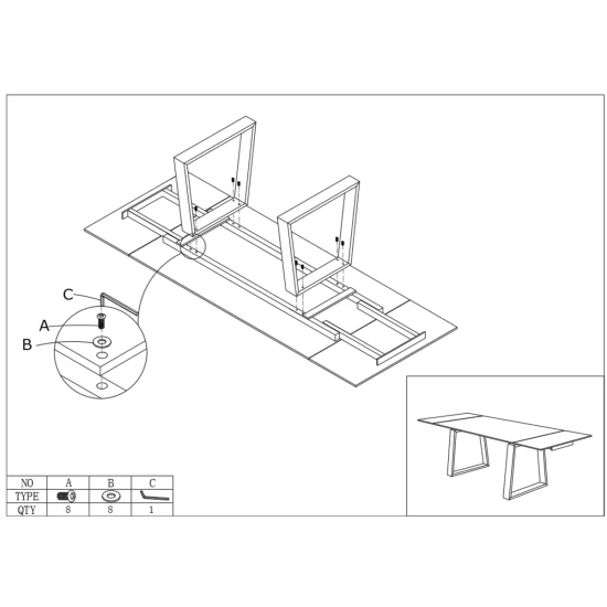 Стол обеденный раскладной BERNARD CERAMIC 140(200)*90 белый мат/черный 11