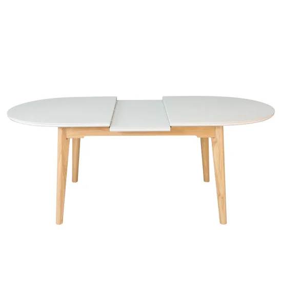 Раскладной обеденный стол ALBERTO CERAMIC 160(200) × 90, бежевый матовый / дерево 4