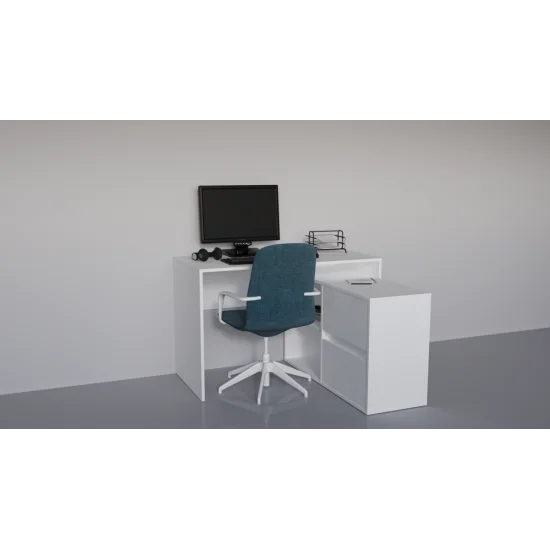 Cтіл письмовий кутовий TWIN B 120x60 Білий діамант 3