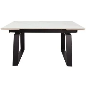 Стіл обідній розкладний BERNARD CERAMIC 140(200)*90 білий мат/чорний