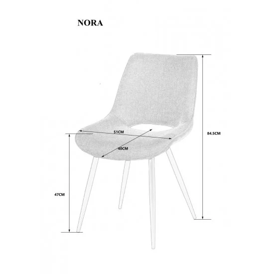 Стілець кухонний NORA Чорний каркас / Беж тканина 5