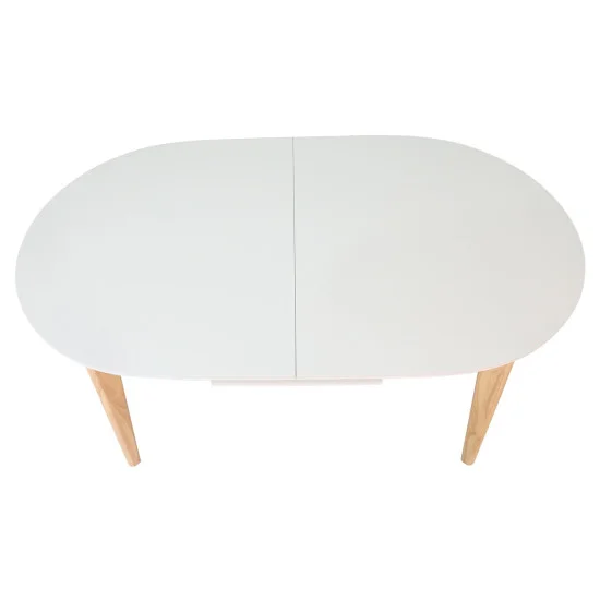 Раскладной обеденный стол ALBERTO CERAMIC 160(200) × 90, бежевый матовый / дерево 6