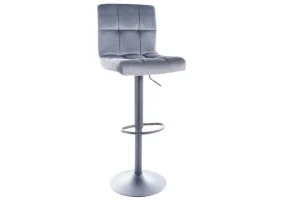 Барный стул C105 VELVET черный каркас / серый BLUVEL 14 C105VCSZ