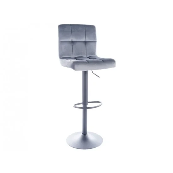 Барный стул C105 VELVET черный каркас / серый BLUVEL 14 C105VCSZ 1