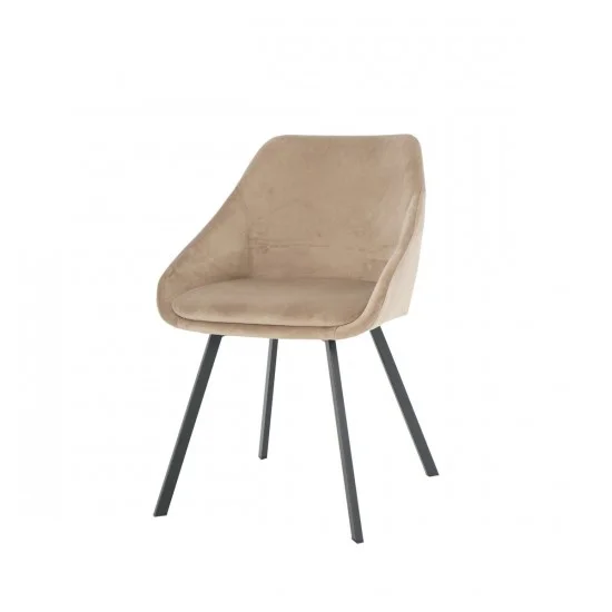 Стул кухонный PEPIO черный каркас/темно-бежевый велюр  2