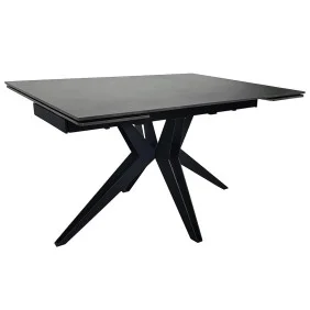 Стіл обідній розкладний VINCENT CERAMIC 140(200)*90 графіт мат/чорний