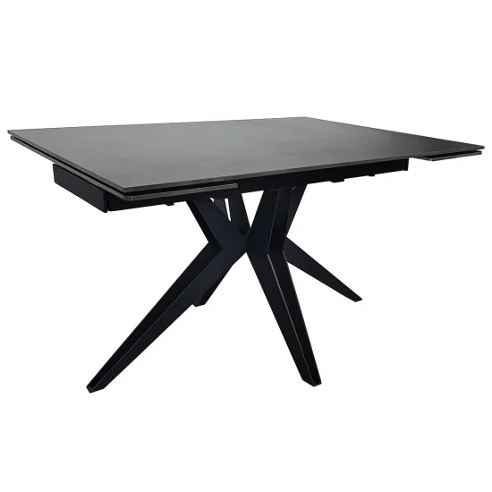 Стіл обідній розкладний VINCENT CERAMIC 140(200)*90 графіт мат/чорний 1