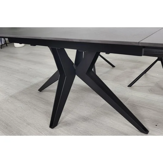 Стіл обідній розкладний VINCENT CERAMIC 140(200)*90 графіт мат/чорний 8