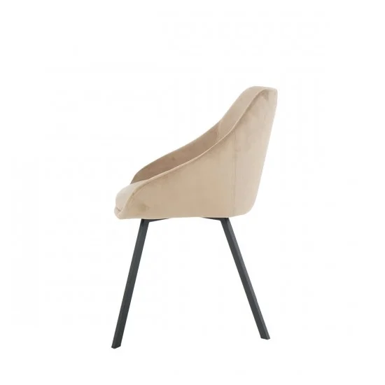 Стул кухонный PEPIO черный каркас/темно-бежевый велюр  3