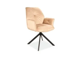 Стілець BOOGIE II VELVET чорний каркас / беж BOOGIEIIVCBE