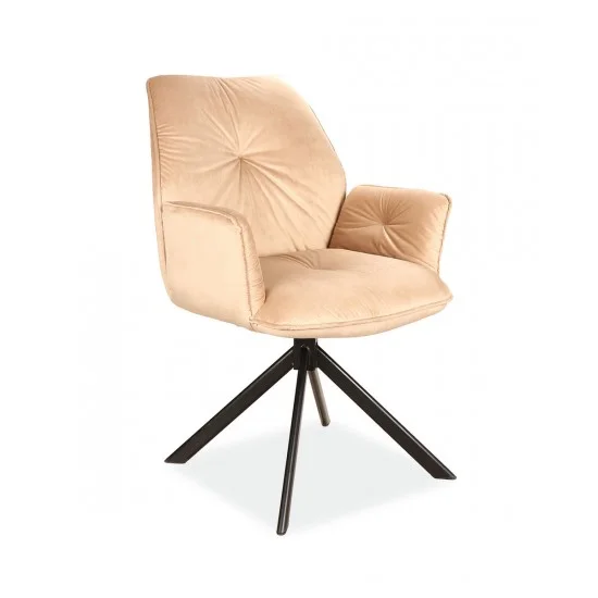 Стілець BOOGIE II VELVET чорний каркас / беж BOOGIEIIVCBE 1
