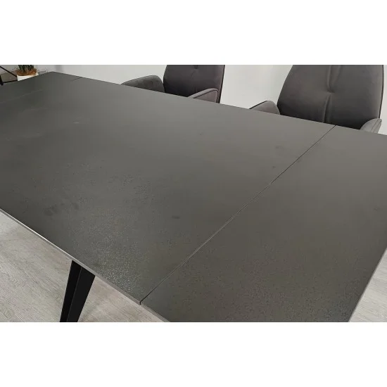 Стіл обідній розкладний VINCENT CERAMIC 140(200)*90 графіт мат/чорний 9