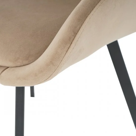 Стул кухонный PEPIO черный каркас/темно-бежевый велюр  7