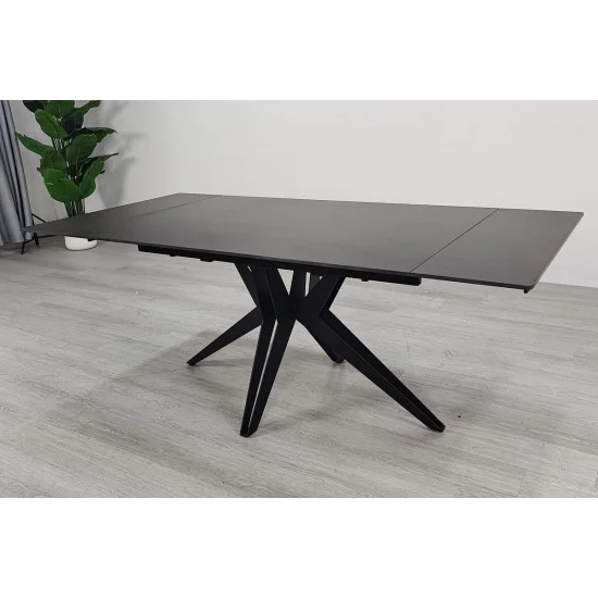 Стіл обідній розкладний VINCENT CERAMIC 140(200)*90 графіт мат/чорний 4